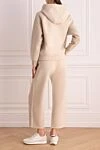 Women's beige cashmere walking suit Loro Piana - hood. four pockets. 100% cashmere. zipper. Country of manufacture: Italy. Care: specialized cleaning - photo 4