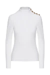 Balmain White jumper for women - Decoration: gold-plated buttons. 35% mohair, 30% viscose, 25% polyamide, 10% wool. Country of manufacture: Italy. Care: specialized cleaning - photo 1