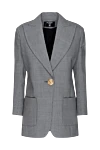 Balmain Gray wool jacket for women - checkered pattern. two front pockets. 100% wool. Fastener: gold-plated button. Country of manufacture: Italy. Care: specialized cleaning - photo 1