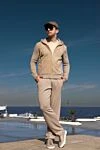 Beige men's walking suit Cesare di Napoli - 45% wool, 30% viscose, 25% cashmere. Country of manufacture: Italy. Care: specialized cleaning - photo 6