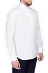 Alessandro Gherardi Men's shirt made of white cotton - 100% cotton. Closure: buttons. Country of manufacture: Italy. Care: specialized cleaning - photo 3