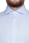 Alessandro Gherardi Men's cotton shirt blue - 100% cotton. Closure: buttons. Country of manufacture: Italy. Care: specialized cleaning - photo 5