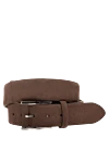 Cesare di Napoli Men's brown suede belt - Composition: 100% suede. Country of manufacture: Italy. Care: specialized cleaning - photo 1