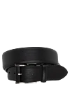 Cesare di Napoli Men's black leather belt - 100% genuine leather. Country of manufacture: Italy. Care: specialized cleaning - photo 1