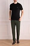 Футболка из хлопка черная мужская Brunello Cucinelli - логотип. 100% хлопок. Страна производитель: Италия. Уход: специализированная чистка - фото 2