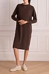 Brown dress for women Peserico - 70% wool, 20% silk, 10% cashmere. Country of manufacture: Italy. Care: specialized cleaning - photo 2