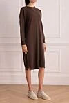 Peserico Brown dress for women - 70% wool, 20% silk, 10% cashmere. Country of manufacture: Italy. Care: specialized cleaning - photo 3