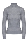 Peserico Gray jumper for women - striped texture. 78% wool, 21% viscose, 1% polyamide. Country of manufacture: Italy. Care: specialized cleaning - photo 1