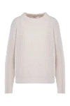 Peserico Beige jumper for women - textured knitwear. 65% alpaca, 28% nylon, 7% wool. Country of manufacture: Italy. Care: specialized cleaning - photo 1