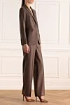 Peserico Brown wool pantsuit for women - 98% wool, 1% polyamide, 1% metal. four pockets. buttons, zipper. Country of manufacture: Italy. Care: specialized cleaning - photo 3