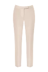 Peserico Beige pants for women - pinches. 64% polyester, 27% viscose, 6% cotton, 3% elastane. two pockets. hook, zipper. Country of manufacture: Italy. Care: specialized cleaning - photo 1