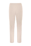 Beige pants for women Peserico - pinches. 64% polyester, 27% viscose, 6% cotton, 3% elastane. two pockets. hook, zipper. Country of manufacture: Italy. Care: specialized cleaning - photo 6