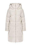 Peserico Beige down jacket for women - hood. 45% polyamide, 30% wool, 25% alpaca. zipper. two pockets. Insulation: down. Country of manufacture: Italy. Care: specialized cleaning - photo 1