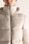 Peserico Beige down jacket for women - hood. 45% polyamide, 30% wool, 25% alpaca. zipper. two pockets. Insulation: down. Country of manufacture: Italy. Care: specialized cleaning - photo 5