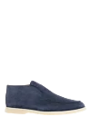 Loro Piana Blue nubuck desert boots for men - contrast sole. 100% nubuck. Country of manufacture: Italy. Care: specialized cleaning - photo 1