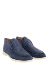 Loro Piana Men's blue nubuck desert boots - Decor: contrast sole. Composition: 100% nubuck. Country of manufacture: Italy. Care: specialized cleaning - photo 3