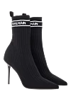 Balmain Black polyester and elastane shoes for women - logo. 70% polyester, 30% elastane. Heel height: 9.5 cm. Country of manufacture: Italy. Care: specialized cleaning - photo 3