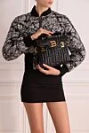 Сумка зі шкіри чорна жіноча Balmain - позолочений логотип та металеві елементи, тиснення монограми. поворотний замок. натуральна шкіра. Країна виробник: Італія. Догляд: спеціалізоване чищення - фото 2