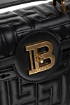 Balmain Сумка зі шкіри чорна жіноча - позолочений логотип та металеві елементи, тиснення монограми. поворотний замок. натуральна шкіра. Країна виробник: Італія. Догляд: спеціалізоване чищення - фото 5