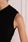 The Andamane Black viscose dress for women - sleeveless, one shoulder. 95% viscose, 5% elastane. Country of manufacture: Italy. Care: specialized cleaning - photo 5