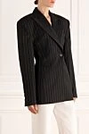 The Andamane Black jacket for women - striped pattern. 56% polyester, 41% viscose, 3% elastane. two pockets. buttons. Country of manufacture: Italy. Care: specialized cleaning - photo 3