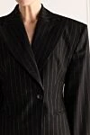 The Andamane Black jacket for women - striped pattern. 56% polyester, 41% viscose, 3% elastane. two pockets. buttons. Country of manufacture: Italy. Care: specialized cleaning - photo 5