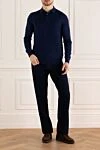 Polo with long sleeves made of wool blue for men Loro Piana - 100% wool. Country of manufacture: Italy. Care: specialized cleaning - photo 2