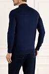 Polo with long sleeves made of wool blue for men Loro Piana - 100% wool. Country of manufacture: Italy. Care: specialized cleaning - photo 4