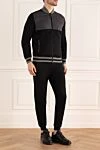 Zilli Black men's walking suit - stripes on cuffs. 45% wool, 32% viscose, 23% silk. Closure: zipper. side welt. Country of manufacture: Italy. Care: specialized cleaning - photo 3