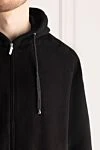 Cesare di Napoli Men's walking suit black - hood. 45% wool, 30% viscose, 25% cashmere. zipper, drawstring. Country of manufacture: Italy. Care: specialized cleaning - photo 5