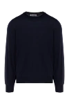 Brunello Cucinelli Long sleeve wool and cashmere sweater blue for men - 10% cashmere, 90% wool. Country of manufacture: Italy. Care: specialized cleaning - photo 1