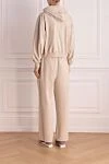 Walking suit made of cotton beige for women Brunello Cucinelli - hood. four pockets. 98% cotton, 2% elastane. zipper, drawstring. Country of manufacture: Italy. Care: specialized cleaning - photo 4