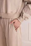Brunello Cucinelli Walking suit made of cotton beige for women - hood. four pockets. 98% cotton, 2% elastane. zipper, drawstring. Country of manufacture: Italy. Care: specialized cleaning - photo 5