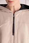 Walking suit made of cotton beige for women Brunello Cucinelli - hood. four pockets. 98% cotton, 2% elastane. zipper, drawstring. Country of manufacture: Italy. Care: specialized cleaning - photo 6