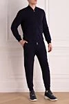 Brunello Cucinelli Men's walking suit made of cotton and polyamide blue - 93% cotton, 7% polyamide. Closure: zipper. Country of manufacture: Italy. Care: specialized cleaning - photo 3
