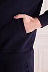 Brunello Cucinelli Men's walking suit made of cotton and polyamide blue - 93% cotton, 7% polyamide. Closure: zipper. Country of manufacture: Italy. Care: specialized cleaning - photo 5
