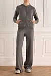 Women's gray cashmere walking suit Loro Piana - hood. four pockets. 100% cashmere. zipper, elastic belt. Country of manufacture: Italy. Care: specialized cleaning - photo 2