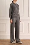 Loro Piana Women's gray cashmere walking suit - hood. four pockets. 100% cashmere. zipper, elastic belt. Country of manufacture: Italy. Care: specialized cleaning - photo 3