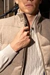 Svevo Beige cashmere vest for men - 100% cashmere. Country of manufacture: Italy. Care: specialized cleaning - photo 9