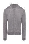 Cesare di Napoli Gray wool cardigan for men - 100% wool. Closure: zipper. Country of manufacture: Italy. Care: specialized cleaning - photo 1