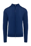 Cesare di Napoli Blue wool cardigan for men - 100% wool. Closure: zipper. Country of manufacture: Italy. Care: specialized cleaning - photo 1