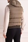 Beige polyamide vest for men Moorer - hood. 100% polyamide. Closure: zipper. side welt pockets. Insulation: down. Country of manufacture: Italy. Care: specialized cleaning - photo 4