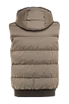 Beige polyamide vest for men Moorer - hood. 100% polyamide. Closure: zipper. side welt pockets. Insulation: down. Country of manufacture: Italy. Care: specialized cleaning - photo 6