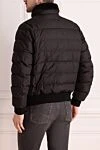 Men's black down jacket made of polyamide Moorer - fur collar. 100% polyamide. zipper, snaps, buttons. two side pockets. Insulation: down. Country of manufacture: Italy. Care: specialized cleaning - photo 4