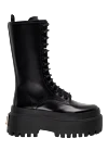 Dolce & Gabbana Boots-martins from polished calfskin - buckle on sole with logo. 70% calfskin 30% viscose. Closure: waxed laces. Outsole: Rubber outsole and tread with logo. Insole: calfskin with signature label. Country of manufacture: Italy. Care: specialized cleaning - photo 1