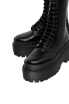 Dolce & Gabbana Boots-martins from polished calfskin - buckle on sole with logo. 70% calfskin 30% viscose. Closure: waxed laces. Outsole: Rubber outsole and tread with logo. Insole: calfskin with signature label. Country of manufacture: Italy. Care: specialized cleaning - photo 5