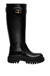 Dolce & Gabbana Calfskin boots for women black - strap with logo and metal clasp. 100% calfskin. rubber tread. Insole: calfskin with signature label. Country of manufacture: Italy. Care: specialized cleaning - photo 1