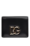 Dolce & Gabbana Black calfskin bag for women - front flap with DG logo. calf leather. Dimensions: 14 ? 17.5 ? 6 cm. Strap: Detachable and adjustable glossy calfskin strap. two accordion pockets and two card slots. double hidden magnet. Country of manufacture: Italy. Care: specialized cleaning - photo 1