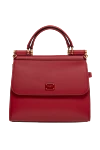 Dolce & Gabbana Women's genuine leather bag red - branded plate with two types of galvanic coating. 100% genuine leather. Handle: Handle and detachable adjustable shoulder strap. inside pocket. hidden magnet. Country of manufacture: Italy. Care: specialized cleaning - photo 1