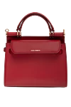 Women's genuine leather bag red Dolce & Gabbana - branded plate with two types of galvanic coating. 100% genuine leather. Handle: Handle and detachable adjustable shoulder strap. inside pocket. hidden magnet. Country of manufacture: Italy. Care: specialized cleaning - photo 4